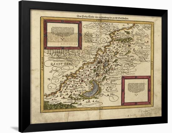 Map of Palestine, 1588-Science Source-Framed Giclee Print