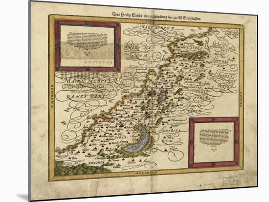 Map of Palestine, 1588-Science Source-Mounted Giclee Print