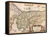 Map of Palestine 1629-Jodocus Hondius-Framed Stretched Canvas