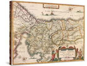 Map of Palestine 1629-Jodocus Hondius-Stretched Canvas