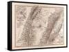 Map of Palestine, 1875-null-Framed Stretched Canvas