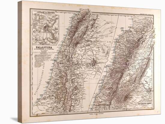Map of Palestine, 1875-null-Stretched Canvas