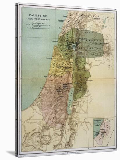 Map of Palestine During New Testament Times-null-Stretched Canvas