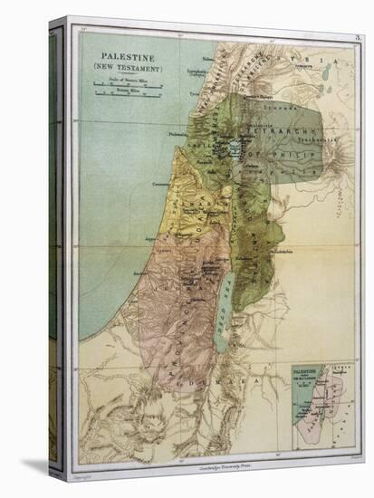 Map of Palestine During New Testament Times-null-Stretched Canvas