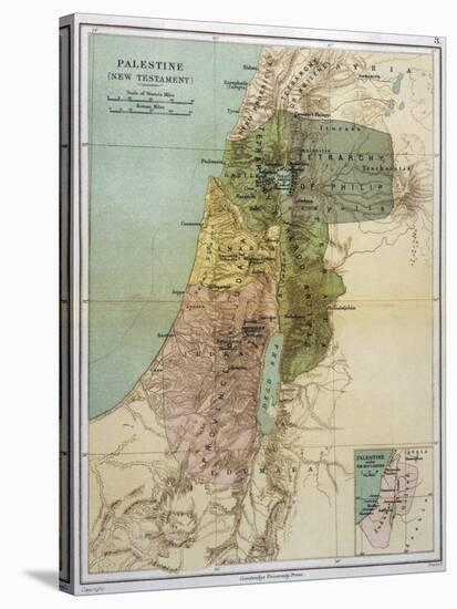 Map of Palestine During New Testament Times-null-Stretched Canvas