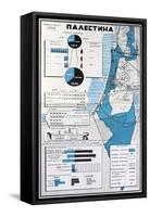 Map of Palestine Showing the Increase in Jewish Population Between 1934 and 1956-null-Framed Stretched Canvas