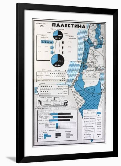 Map of Palestine Showing the Increase in Jewish Population Between 1934 and 1956-null-Framed Giclee Print