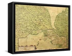 Map of Panama, 1744-null-Framed Stretched Canvas