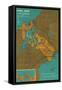 Map of Panama Canal Zone-null-Framed Stretched Canvas