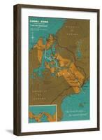 Map of Panama Canal Zone-null-Framed Art Print