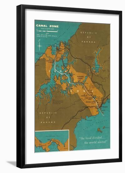 Map of Panama Canal Zone-null-Framed Art Print