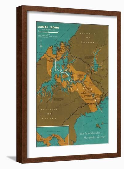 Map of Panama Canal Zone-null-Framed Art Print