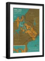 Map of Panama Canal Zone-null-Framed Art Print