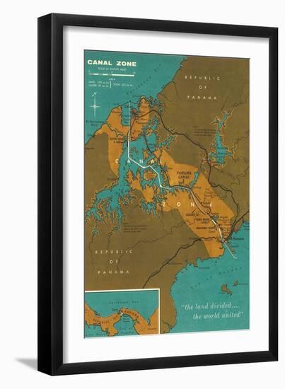 Map of Panama Canal Zone-null-Framed Art Print