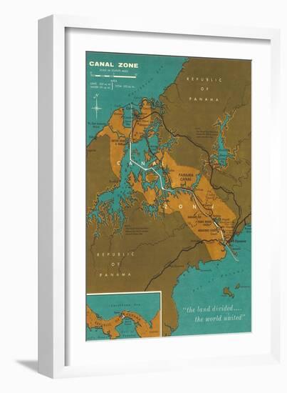 Map of Panama Canal Zone-null-Framed Art Print