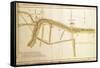 Map of Panfilio Canal in Port of Ravenna, Italy-null-Framed Stretched Canvas