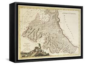 Map of Papal States, Italy, 1783-null-Framed Stretched Canvas