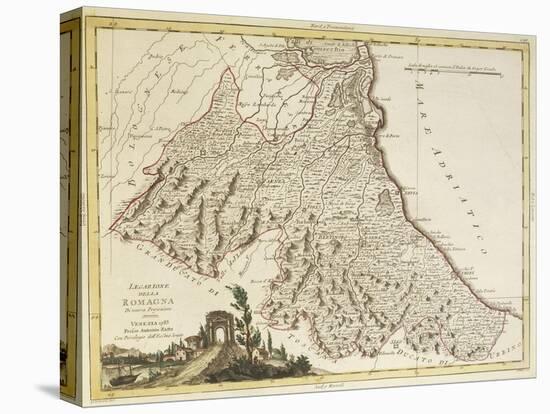 Map of Papal States, Italy, 1783-null-Stretched Canvas