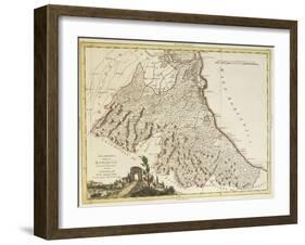 Map of Papal States, Italy, 1783-null-Framed Giclee Print