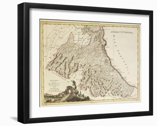 Map of Papal States, Italy, 1783-null-Framed Giclee Print