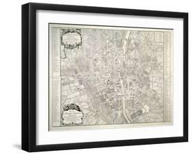 Map of Paris, 1723-B. Jaillot-Framed Giclee Print