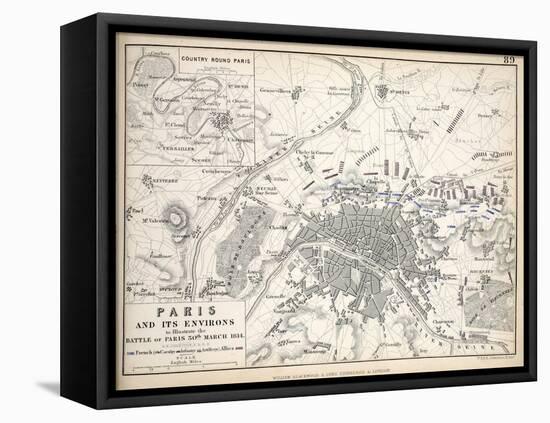 Map of Paris and its Environs, Published by William Blackwood and Sons, Edinburgh and London, 1848-Alexander Keith Johnston-Framed Stretched Canvas