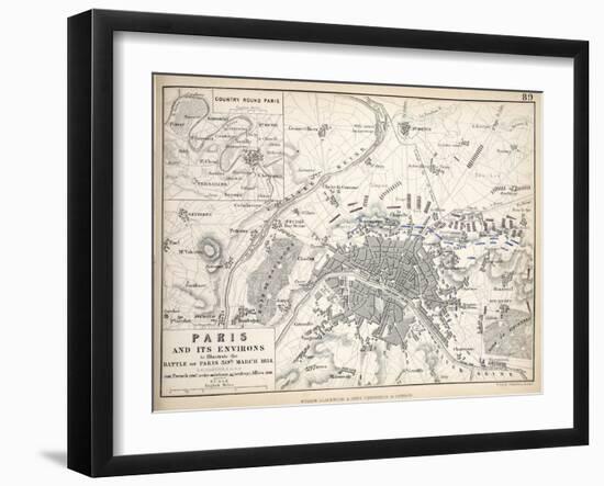 Map of Paris and its Environs, Published by William Blackwood and Sons, Edinburgh and London, 1848-Alexander Keith Johnston-Framed Giclee Print