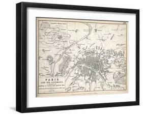 Map of Paris and its Environs, Published by William Blackwood and Sons, Edinburgh and London, 1848-Alexander Keith Johnston-Framed Giclee Print