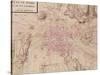 Map of Paris and Its Surroundings, from "Oisivetes"-Sebastien Le Pretre de Vauban-Stretched Canvas