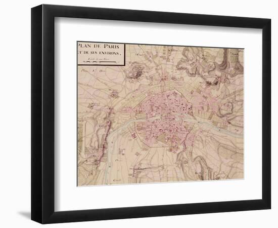 Map of Paris and Its Surroundings, from "Oisivetes"-Sebastien Le Pretre de Vauban-Framed Giclee Print