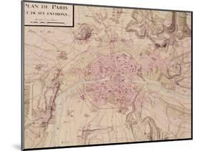 Map of Paris and Its Surroundings, from "Oisivetes"-Sebastien Le Pretre de Vauban-Mounted Giclee Print