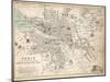 Map of Paris at the Outbreak of the French Revolution, 1789-null-Mounted Giclee Print