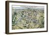 Map of Paris During the Period of the "Grands Travaux" by Baron Georges Haussmann 1864-Hilaire Guesnu-Framed Giclee Print