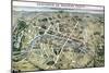 Map of Paris During the Period of the "Grands Travaux" by Baron Georges Haussmann 1864-Hilaire Guesnu-Mounted Giclee Print