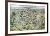 Map of Paris During the Period of the "Grands Travaux" by Baron Georges Haussmann 1864-Hilaire Guesnu-Framed Giclee Print