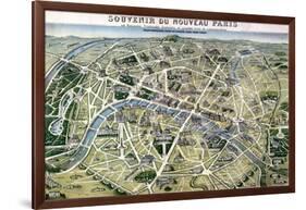 Map of Paris During the Period of the "Grands Travaux" by Baron Georges Haussmann 1864-Hilaire Guesnu-Framed Giclee Print