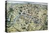 Map of Paris During the Period of the "Grands Travaux" by Baron Georges Haussmann 1864-Hilaire Guesnu-Stretched Canvas