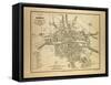 Map of Paris France-null-Framed Stretched Canvas