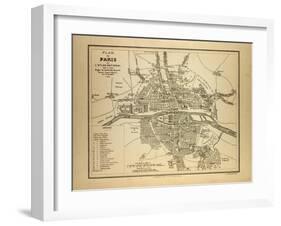 Map of Paris France-null-Framed Giclee Print