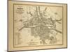 Map of Paris France-null-Mounted Giclee Print