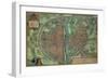 Map of Paris, from "Civitates Orbis Terrarum" by Georg Braun and Frans Hogenberg, circa 1572-Joris Hoefnagel-Framed Giclee Print