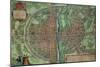 Map of Paris, from "Civitates Orbis Terrarum" by Georg Braun and Frans Hogenberg, circa 1572-Joris Hoefnagel-Mounted Giclee Print