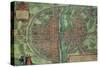 Map of Paris, from "Civitates Orbis Terrarum" by Georg Braun and Frans Hogenberg, circa 1572-Joris Hoefnagel-Stretched Canvas