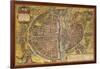 Map of Paris from Civitates Orbis Terrarum-null-Framed Giclee Print