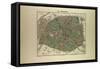 Map of Paris in 1896 France-null-Framed Stretched Canvas