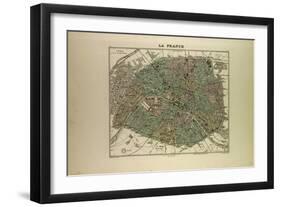 Map of Paris in 1896 France-null-Framed Giclee Print