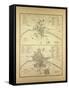 Map of Paris in the 12th Century and in the 14th Century France-null-Framed Stretched Canvas