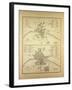 Map of Paris in the 12th Century and in the 14th Century France-null-Framed Giclee Print