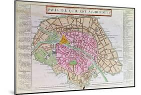 Map of Paris, June 1800-null-Mounted Giclee Print