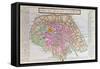 Map of Paris, June 1800-null-Framed Stretched Canvas